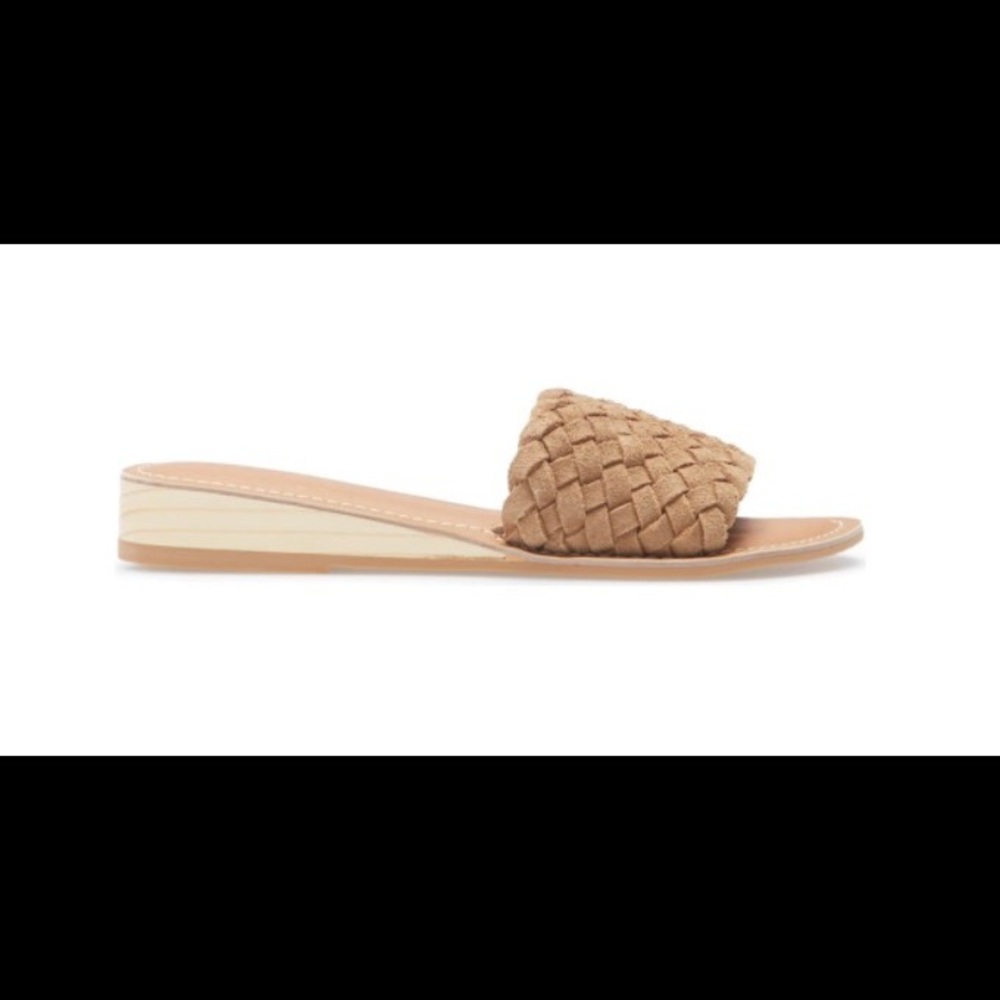 Tan Suede Slide Sandal